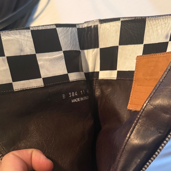 Paul Smith Black Leather Motorcycle Boots with Embossed \